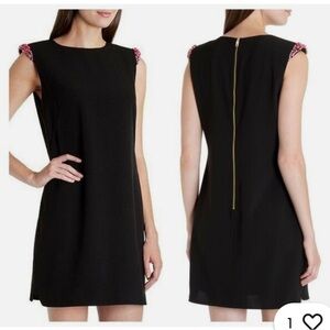 Ted Baker Black Dress with Pink Embellishments
